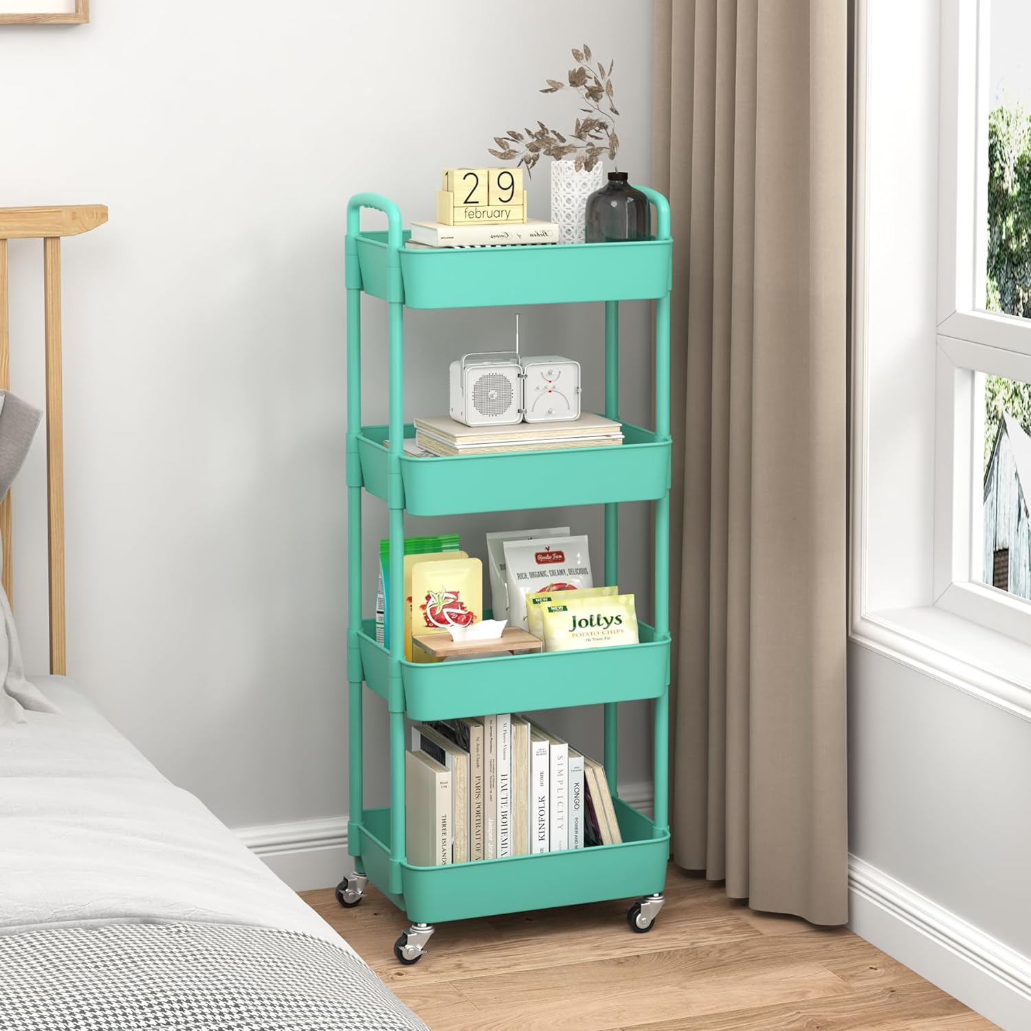 Plastic Rolling Utility Cart, Storage Trolley, Movable Storage Organizer, Storage Cart -3 Tier Plastic Rolling Utility Cart, Storage Trolley, Movable Storage Organizer, Storage Cart -3 Tier